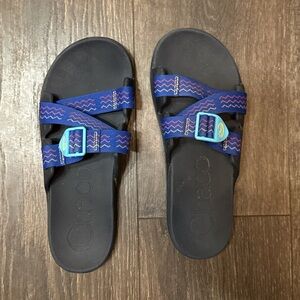 Chaco Sandals with Blue and Black Straps